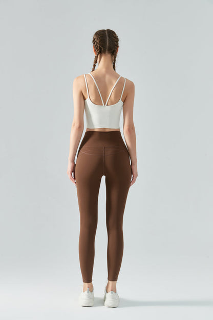 Waist pleated sports bra