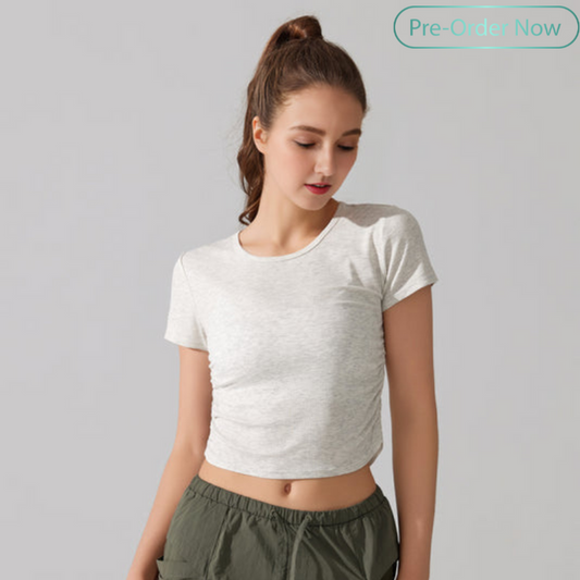 Waist Revealing Slim Fit Sports T Shirt Tops