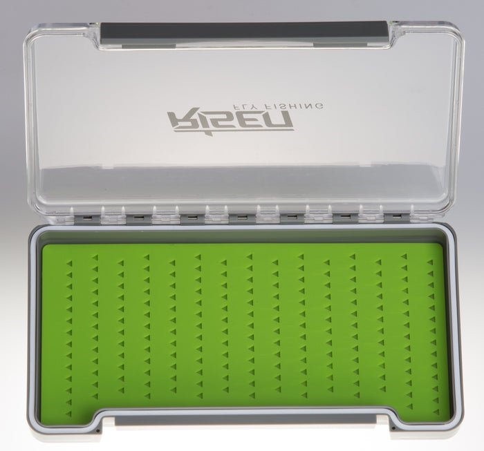 Waterproof fly boxes with green silicone insert