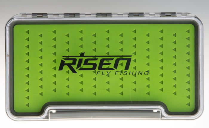 Waterproof fly boxes with green silicone insert