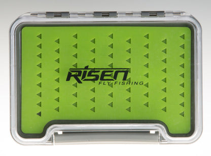 Waterproof fly boxes with green silicone insert