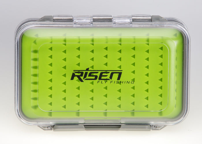 Waterproof fly boxes with green silicone insert