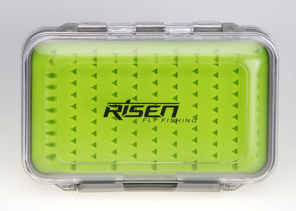 Waterproof fly boxes with green silicone insert