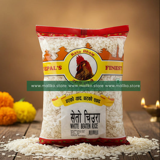 Rato Bhale White Beaten rice
