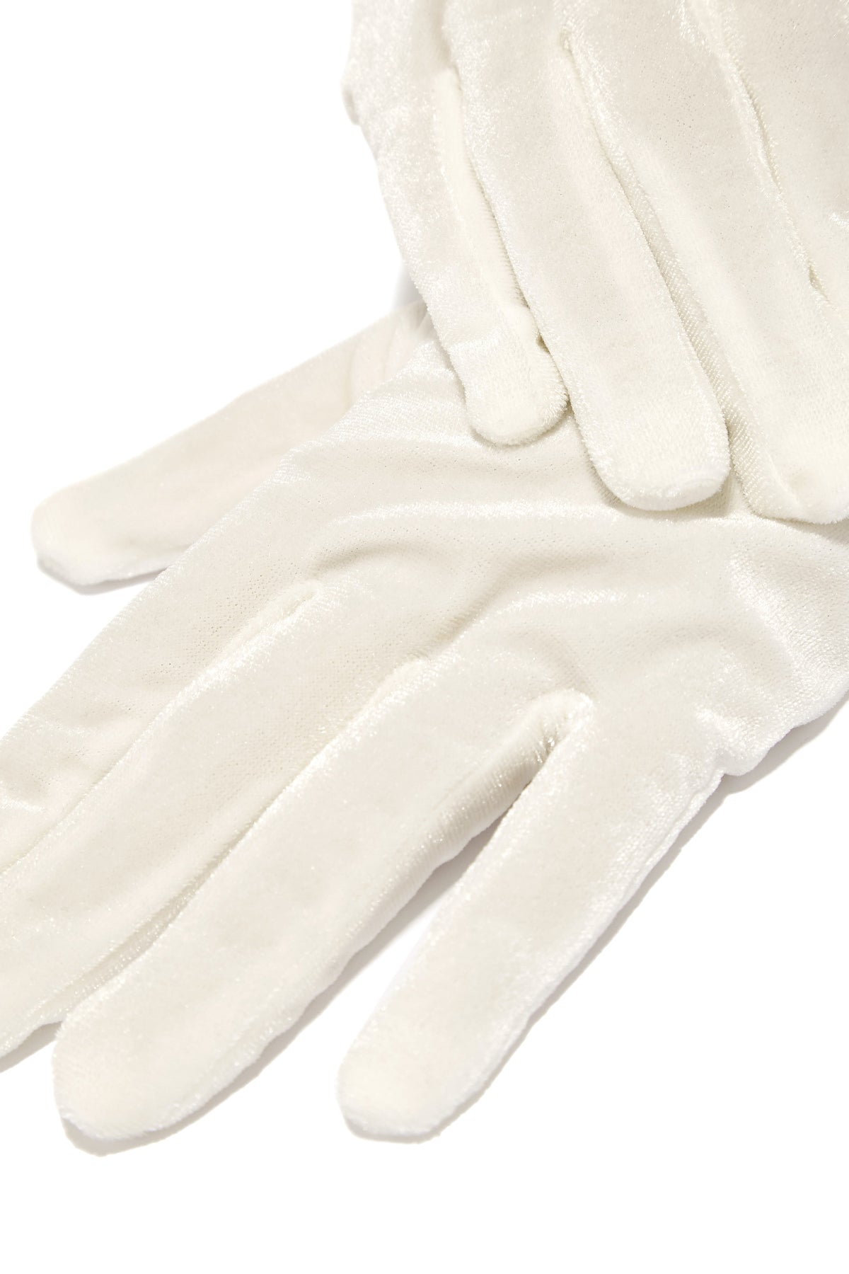 So Tempting Faux Velvet Gloves - White