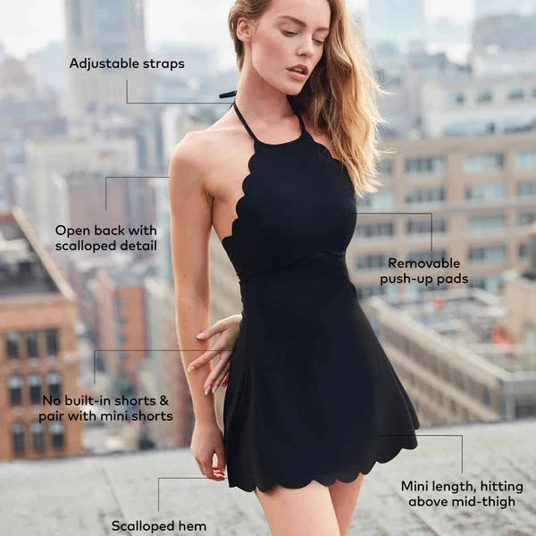 Wiskii Women's Open Back Tennis Dress