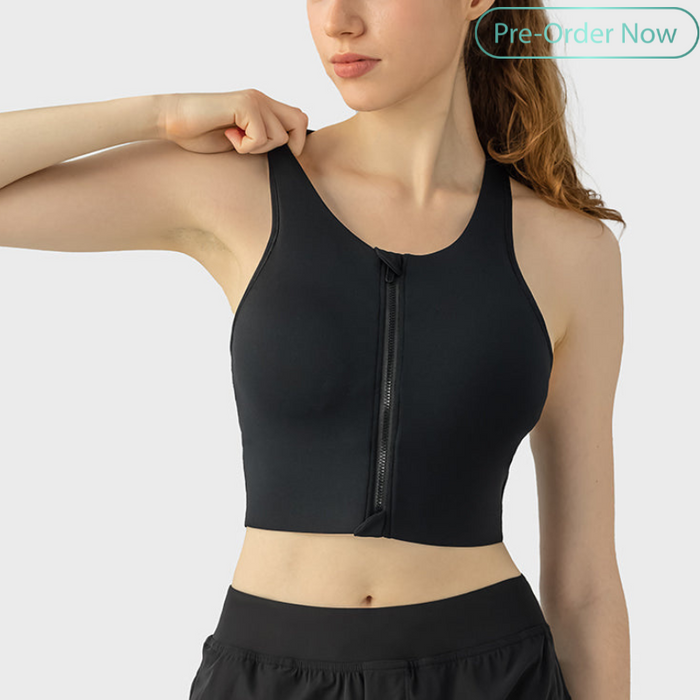 Zipper Sports Bra for Women