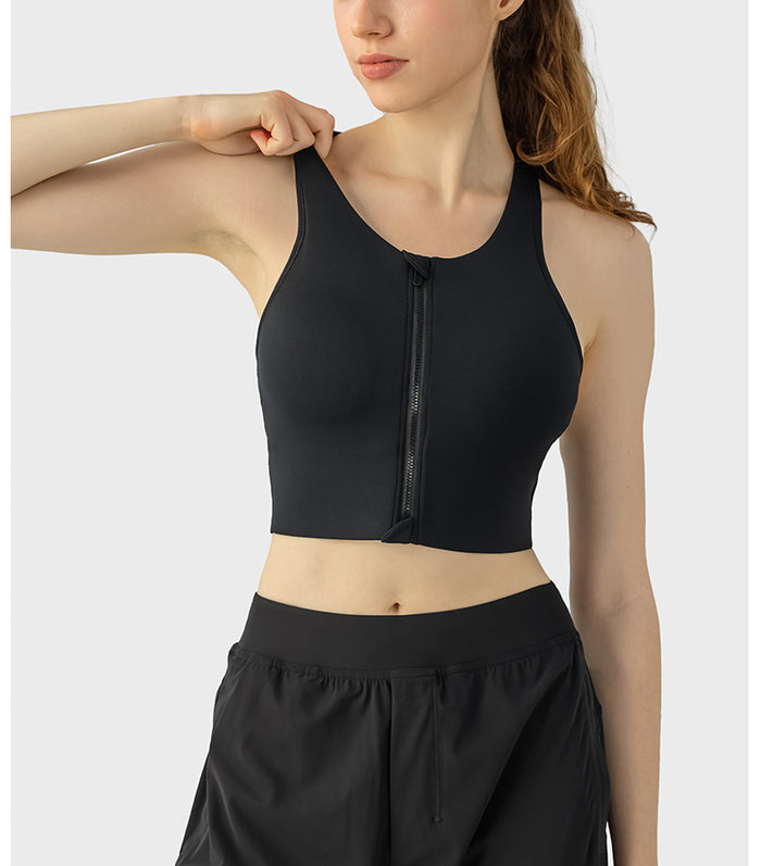 Zipper Sports Bra for Women