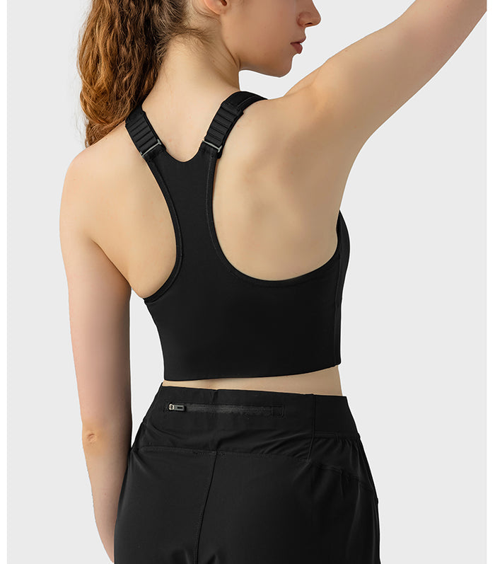 Zipper Sports Bra for Women