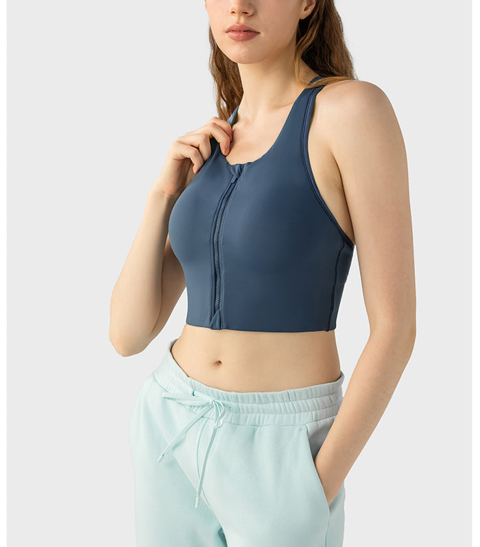Zipper Sports Bra for Women