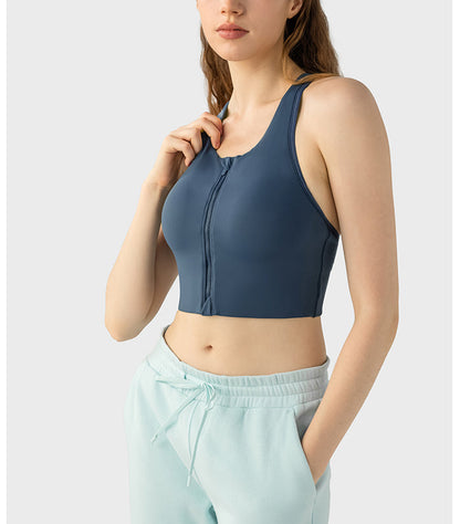 Zipper Sports Bra for Women