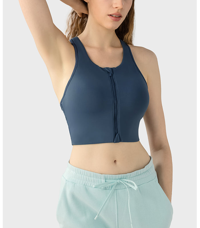 Zipper Sports Bra for Women